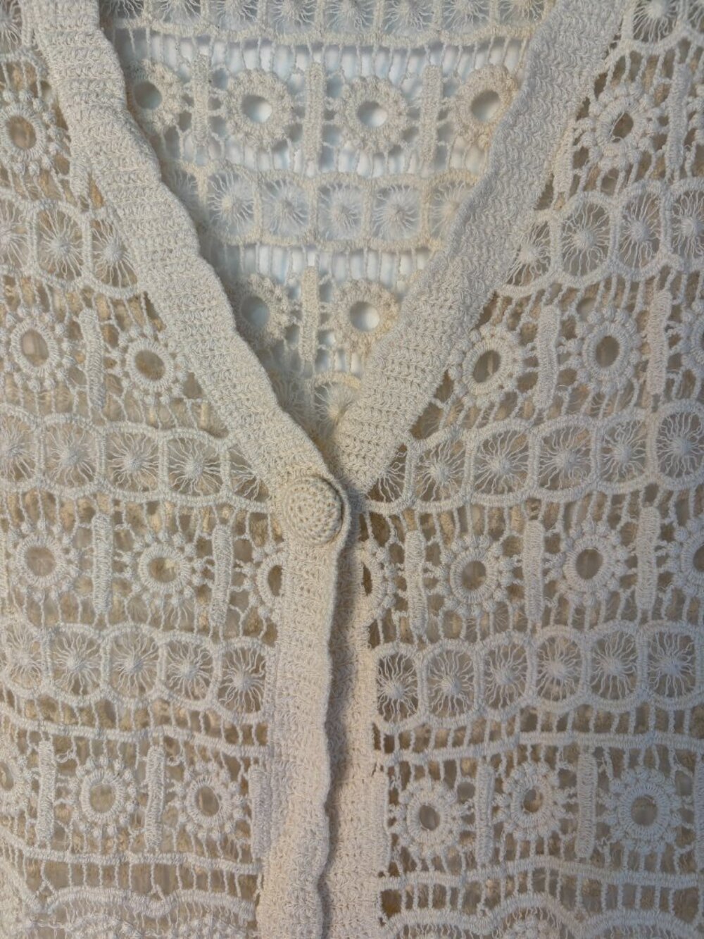 Liverpool Los Angeles Antique Ivory Lace Bolero Crochet Short-sleeve Cardigan - Picture 2 of 6